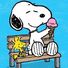 charlie brown snoopy eating ice cream
